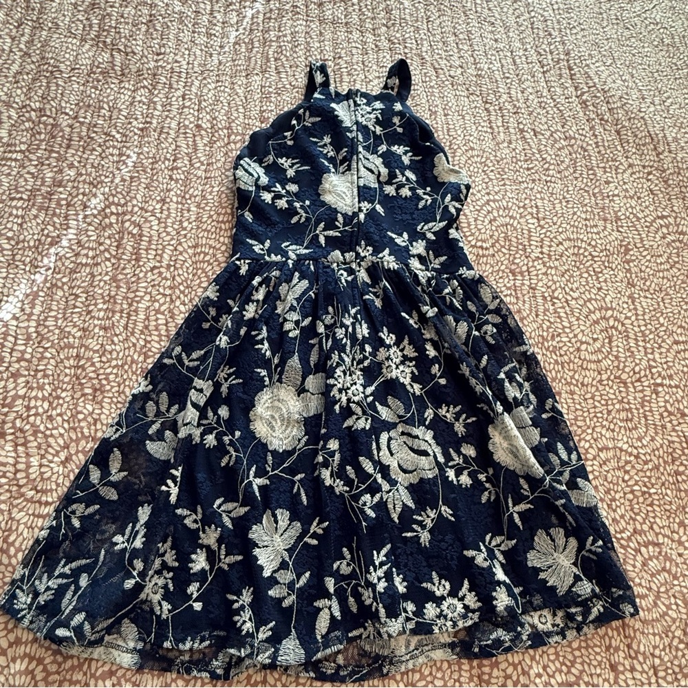 Altar'd State Navy and White Floral Midi Dress - Picture 6 of 6
